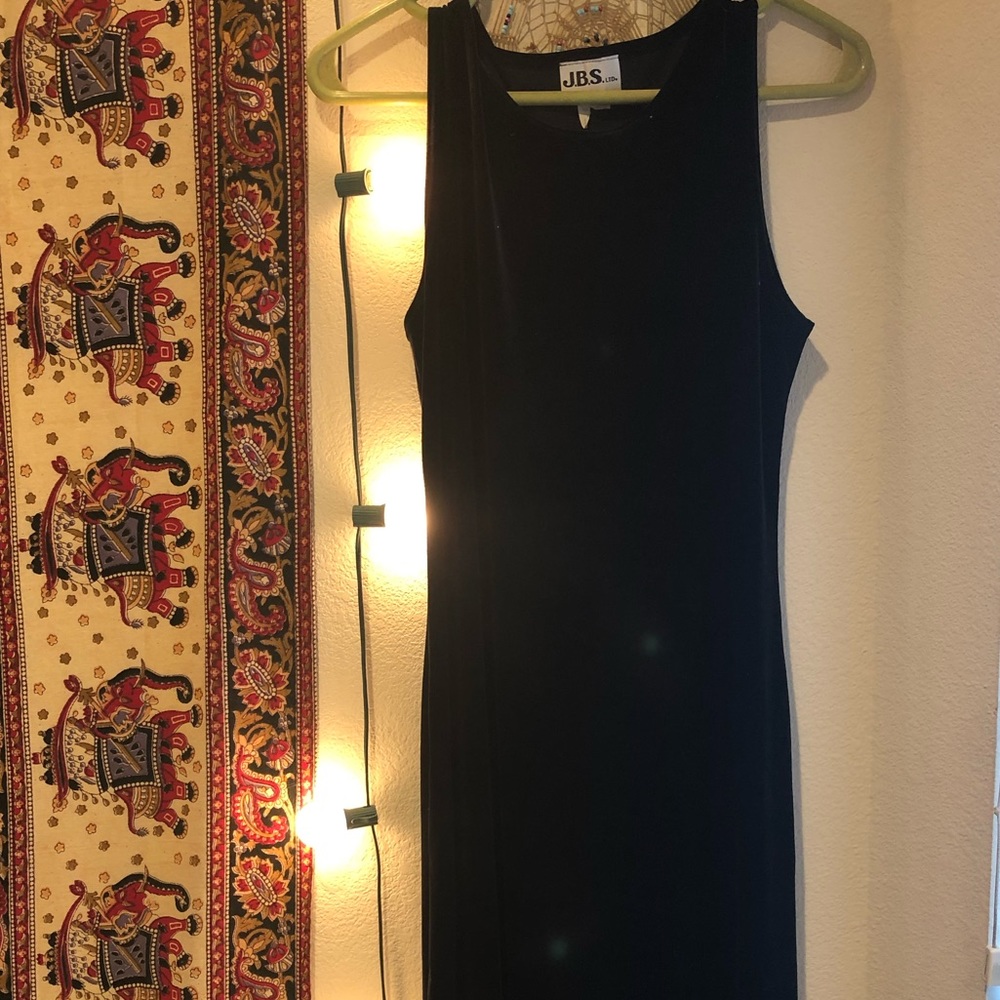 Sexy black maxi velvet vintage dress